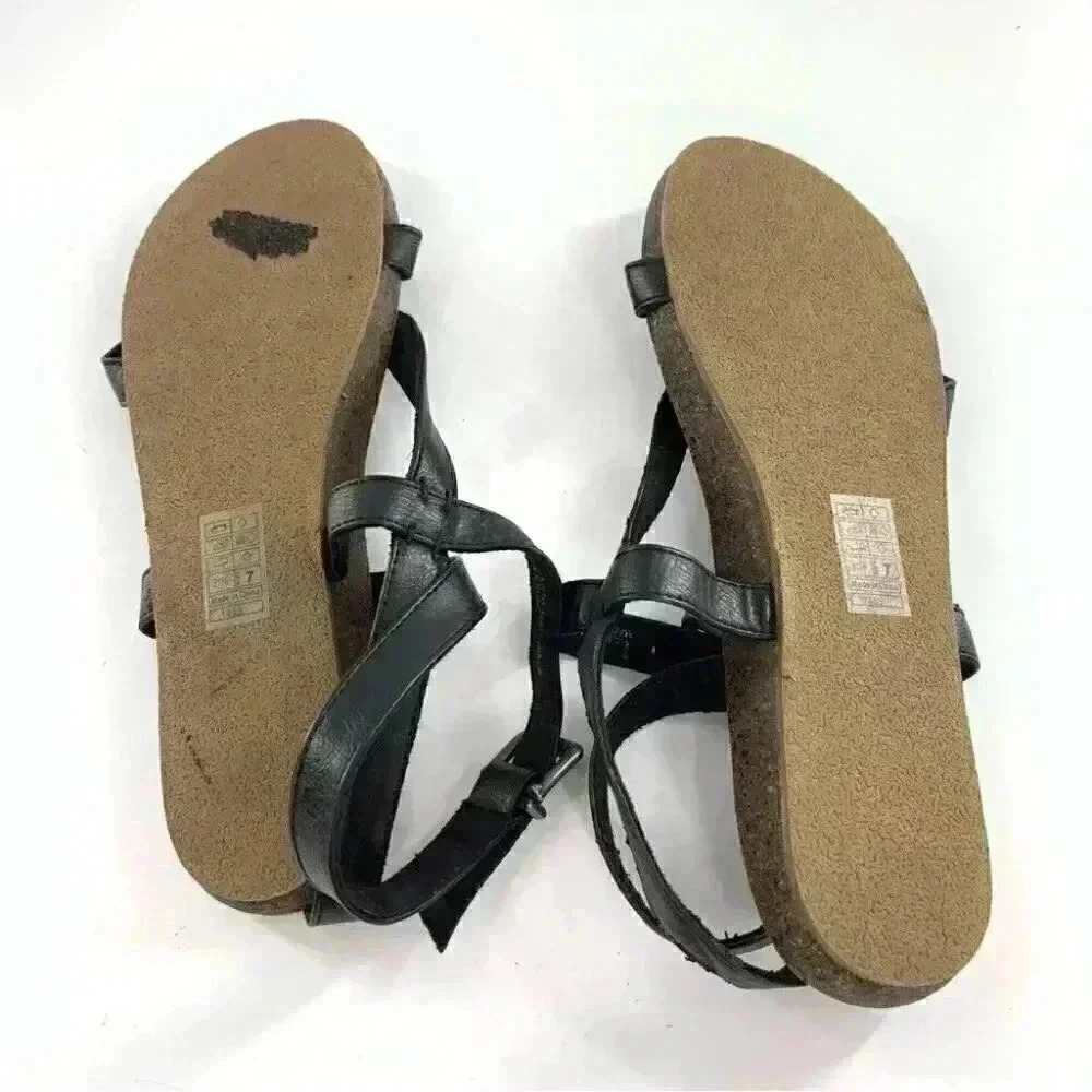Blowfish womens sandals size 7 black faux leather boho Bohemian festival - Picture 7 of 13